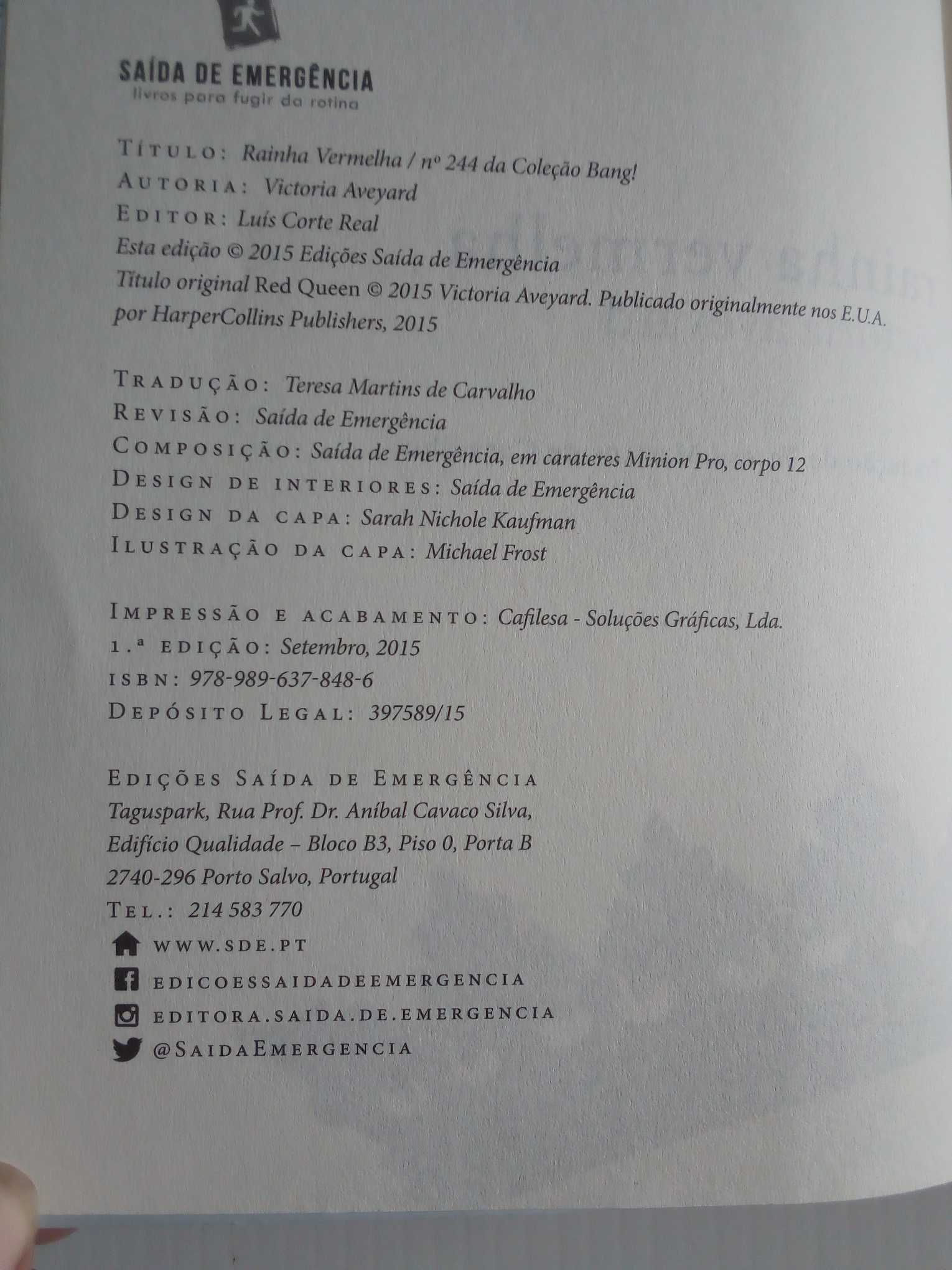 Livro "A Rainha Vermelha", de Victoria Aveyard