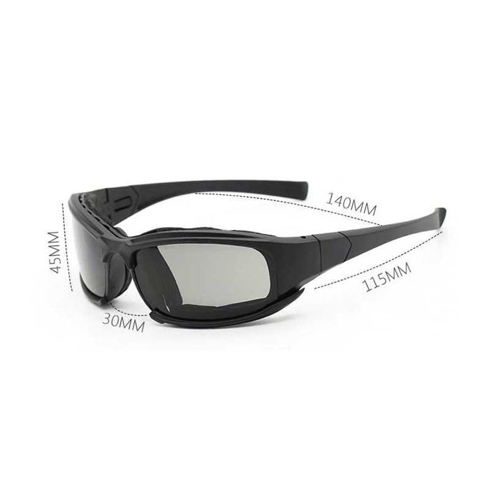 Óculos Tácticos Polarizados de Haste com 4 Lentes Intermutáveis