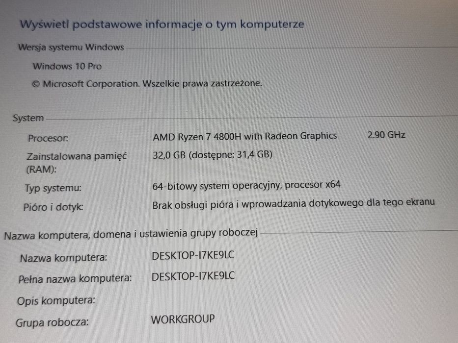 Laptop lenovo legion 5 ryzen 7 4800h gtx 1660ti 15ARH05H gamingowy
