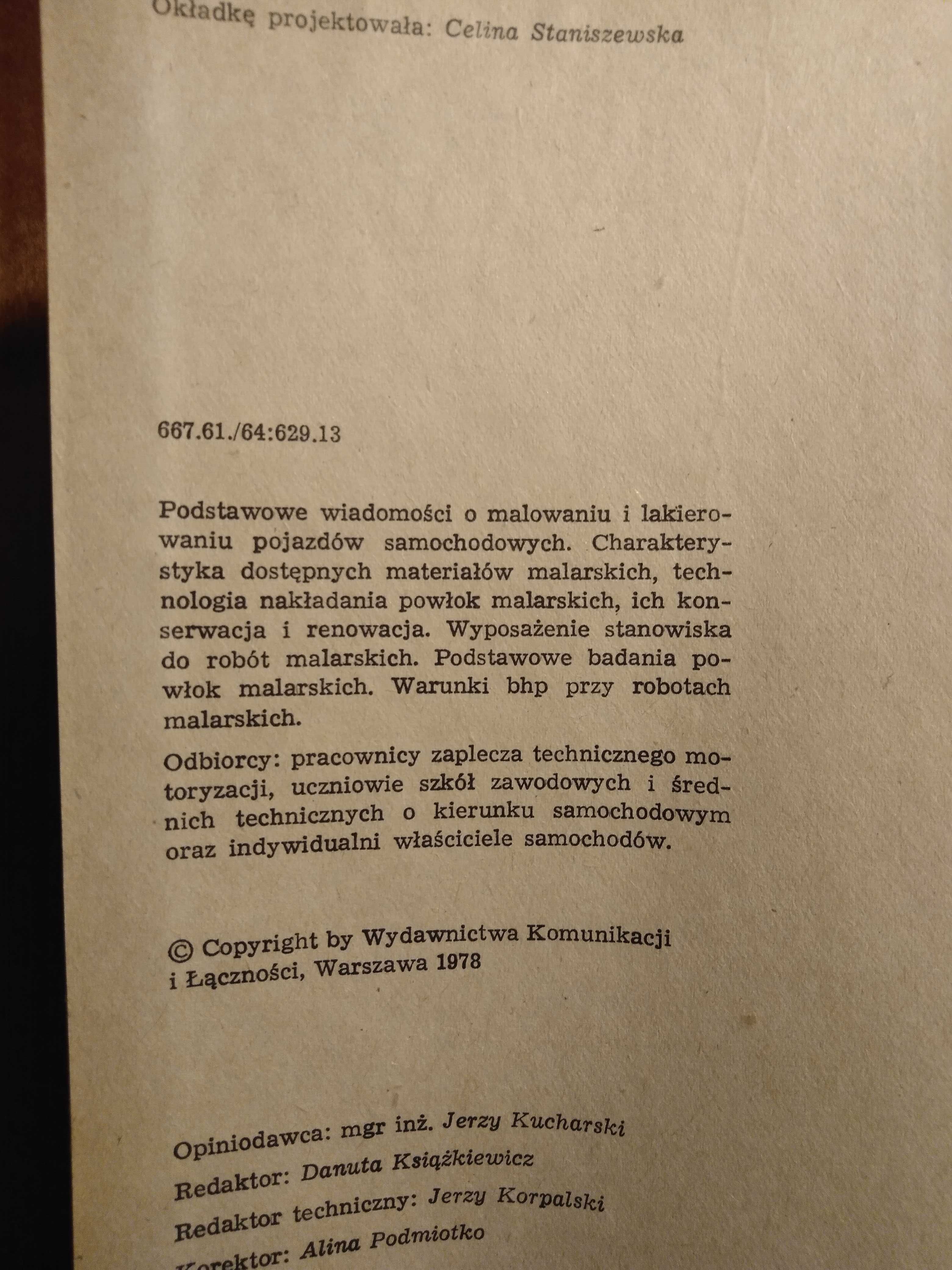 Lakiernictwo - A. Szczerbińska, T. Szyperek