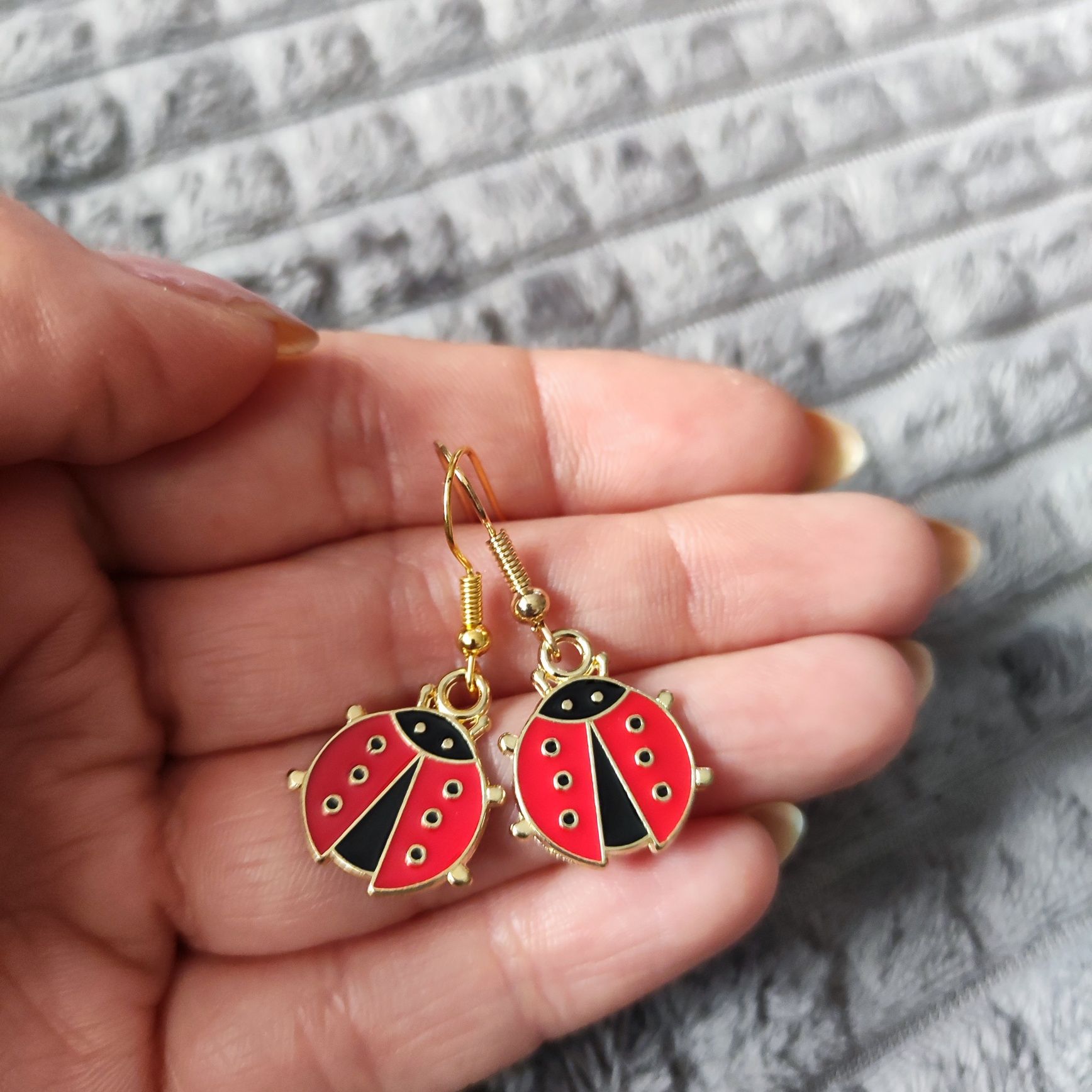 Biedronka kolczyki earrings ladybug dla dziewczynki kobiety  kolczyki