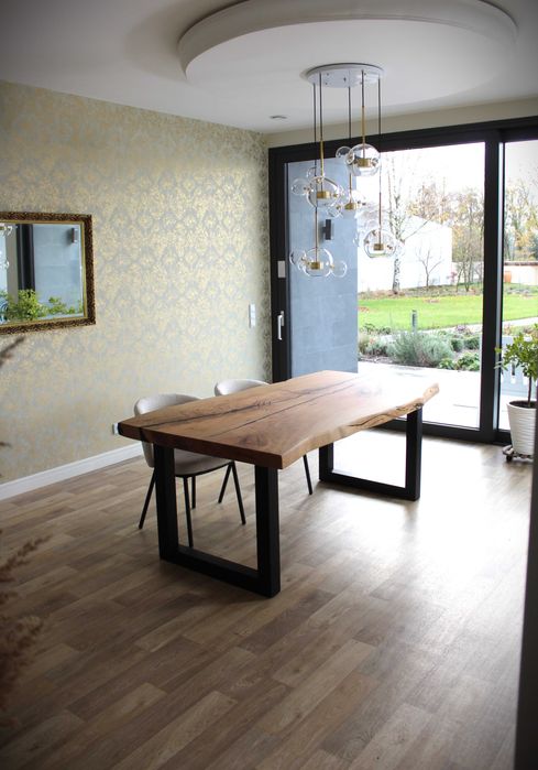 Stół dębowy monolit masywny 80 mm grubości stolarz żywica epoksydowa