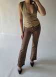 Brazowe czekoladowe jeansy spodnie flare bootcut niski stan 38 M