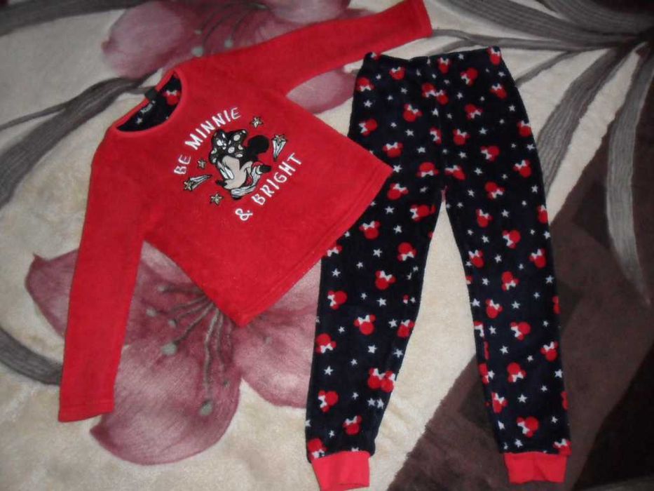 Мягкая пушистая пижама Минни 6-7 лет, піжама для дівчинки