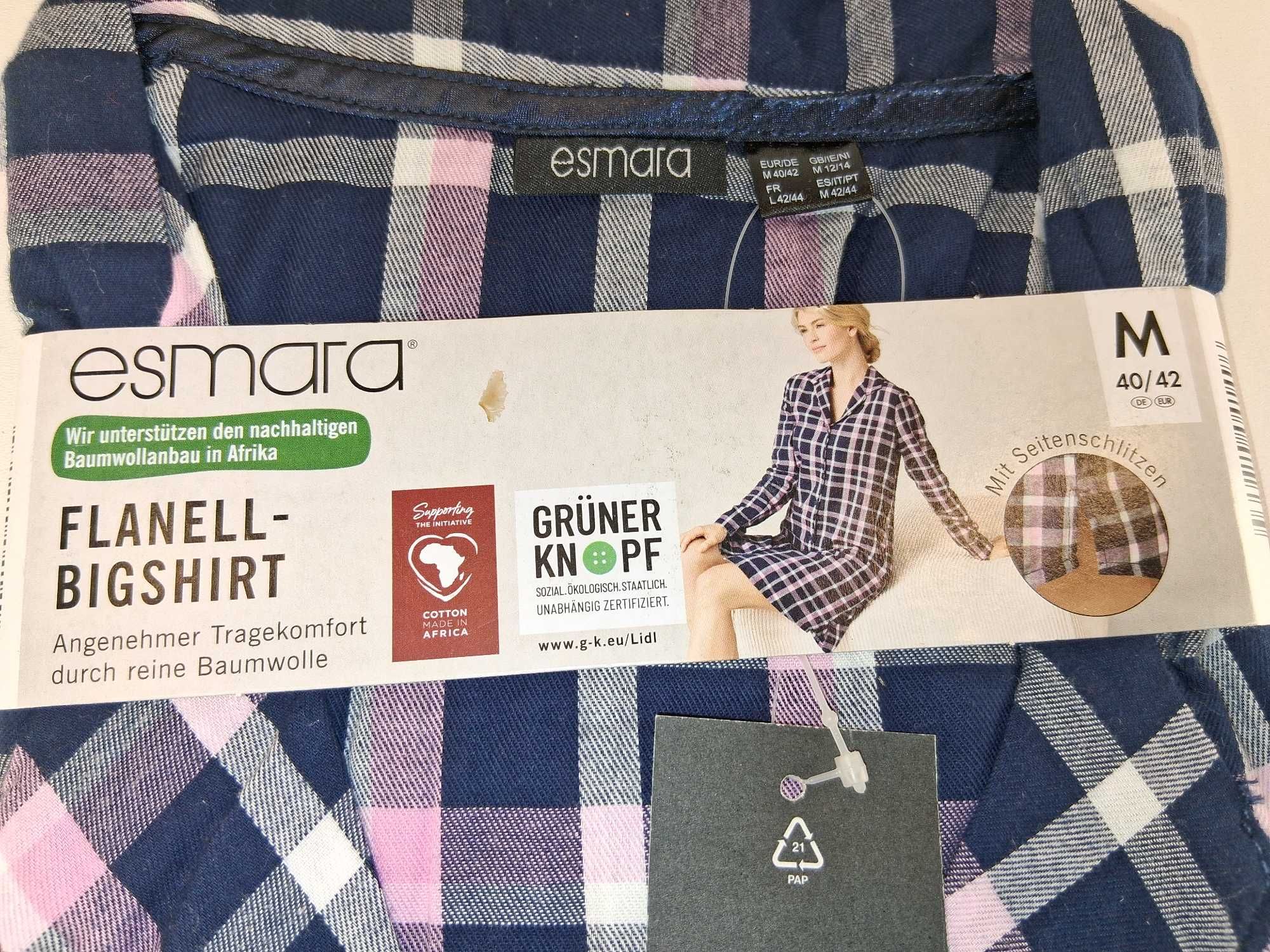 A151 Esmara Koszula Nocna Flanelowa Damska M 40/42 Bigshirt