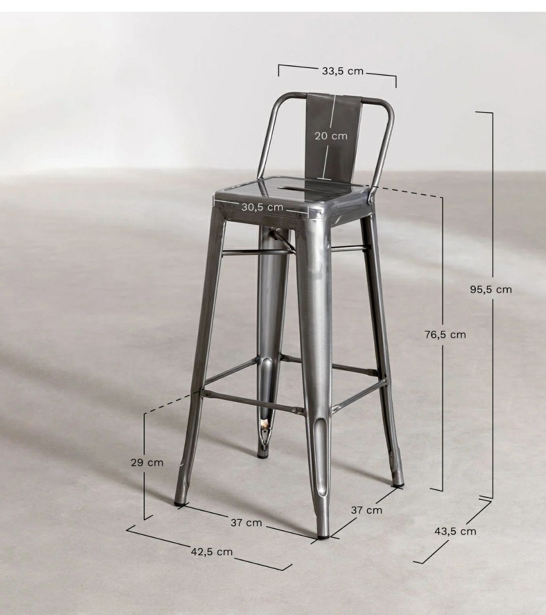 Cadeira / banco alto skulm metal