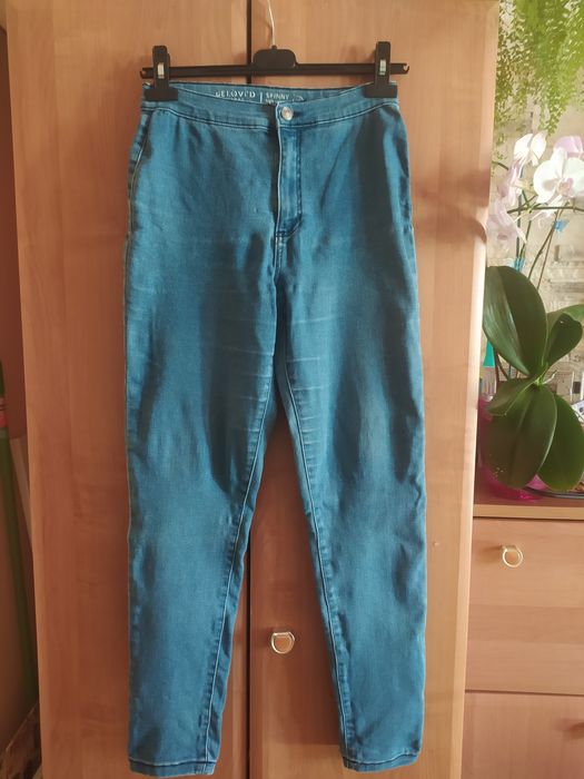 Spodnie jeansy dżinsy skinny z wysokim stanem elastyczne 36 S Beloved