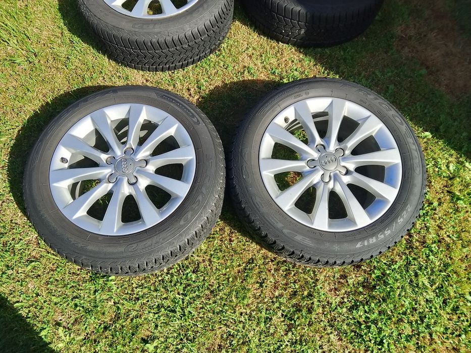 Oryginalne alufelgi do audi A6 z oponami zimowymi