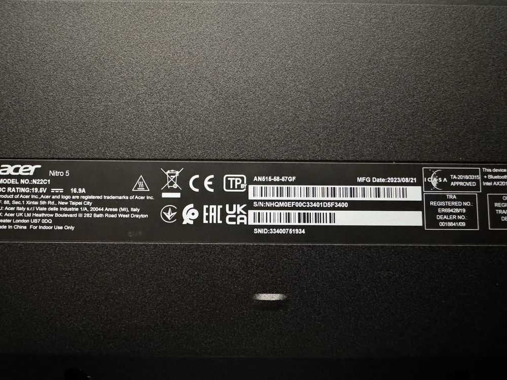 Продам ноутбук acer AN515-58-57GF