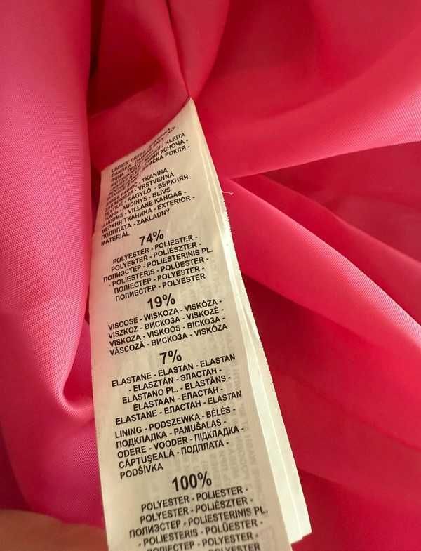 Sukienka różowa przed kolano do pracy do biura elegancka wiosenna 40/L
