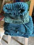 Mantas verde - pouco usadas - large throw - grandes