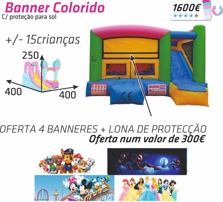Insuflável Pula Pula Banner Colorido