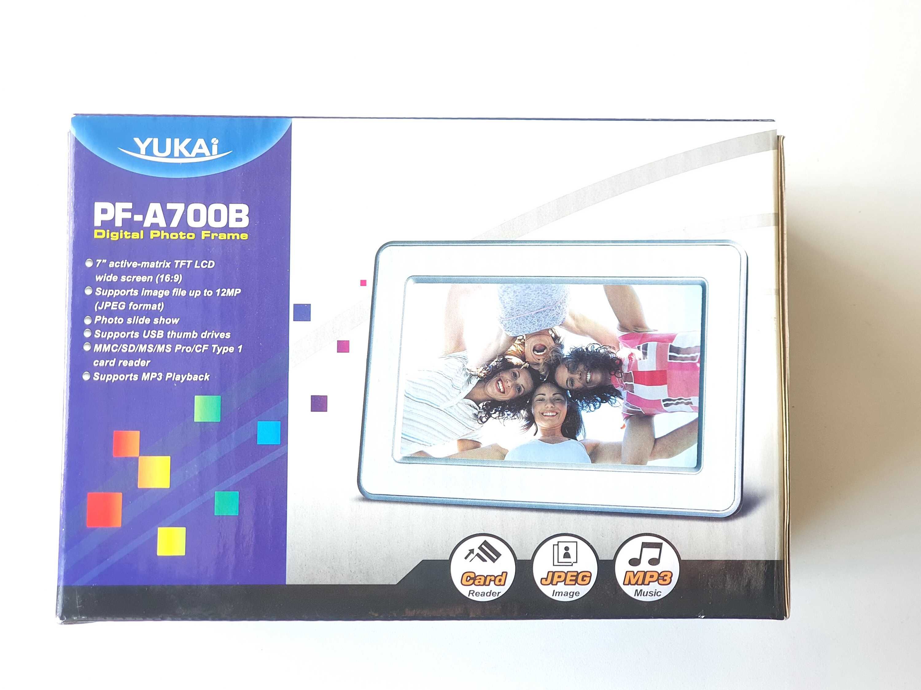 Moldura digital TFT LCD 7" com entrada de cartões e USB