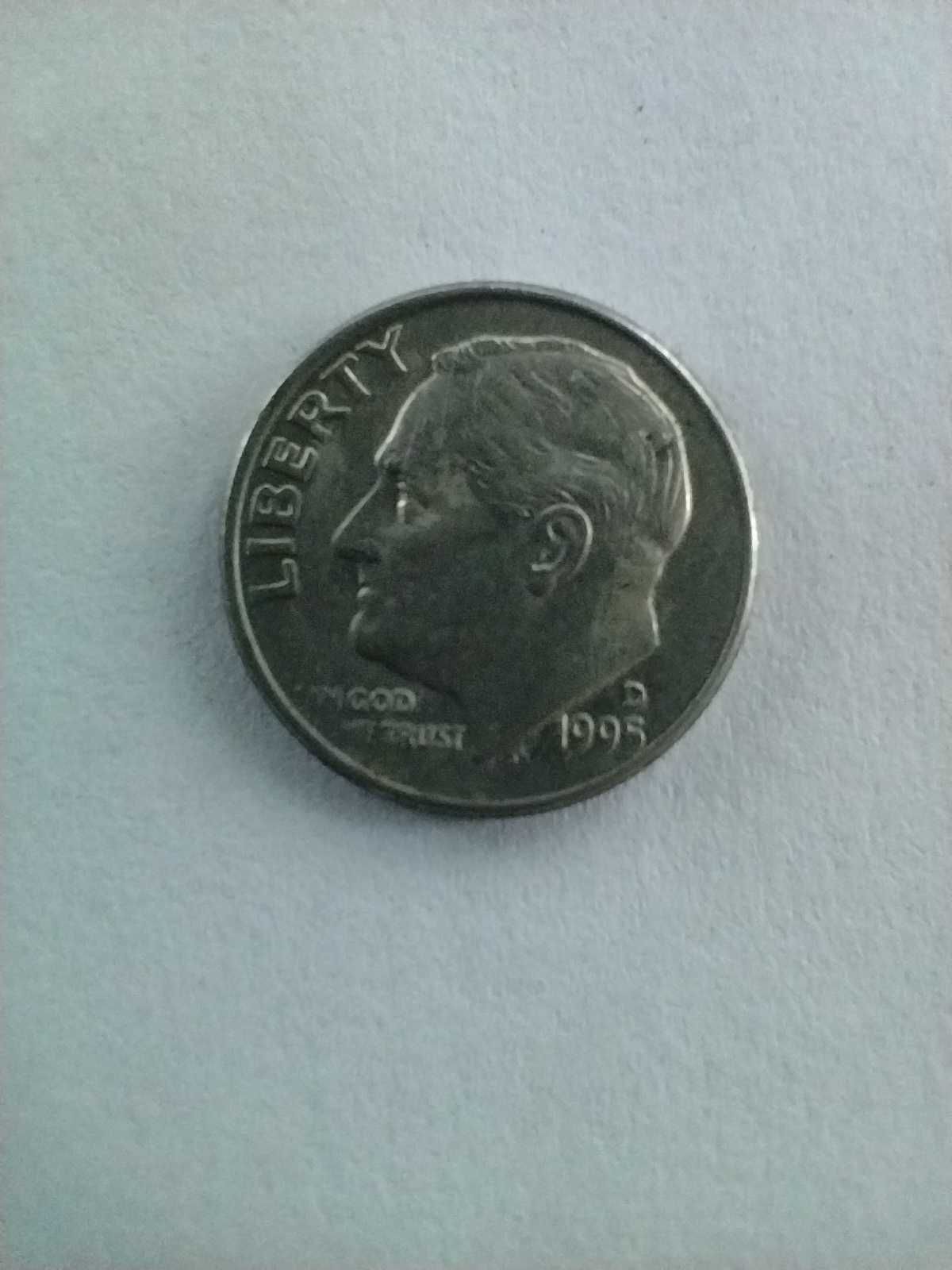 Монета Оne Dime 1995 (10 центов)