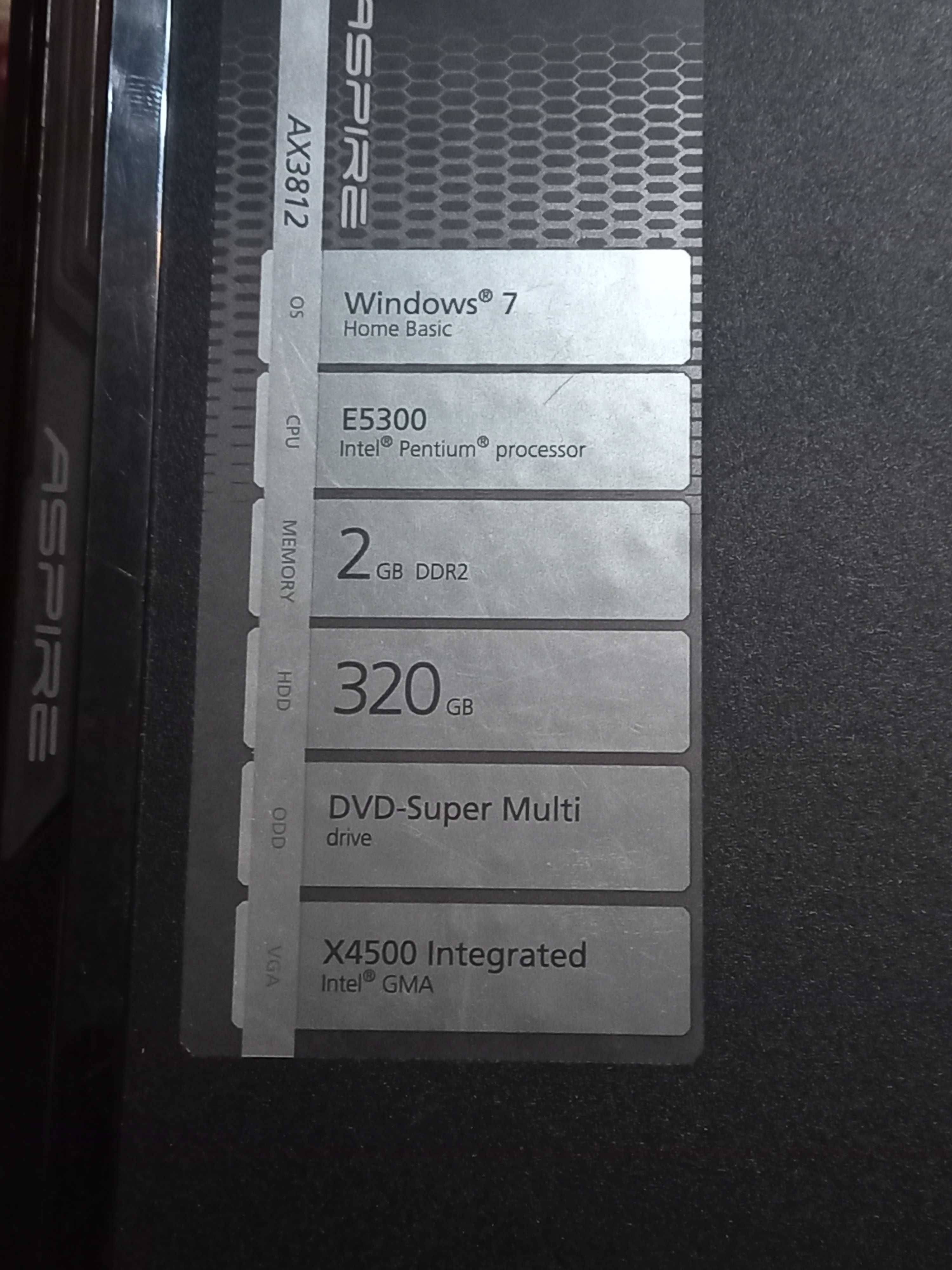 Системний блок під ремонт acer aspire AX3812