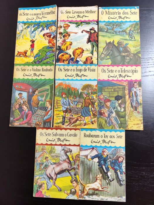 Lote de 8 livros dos Sete - Enid Blyton (Vintage - Anos 70)
