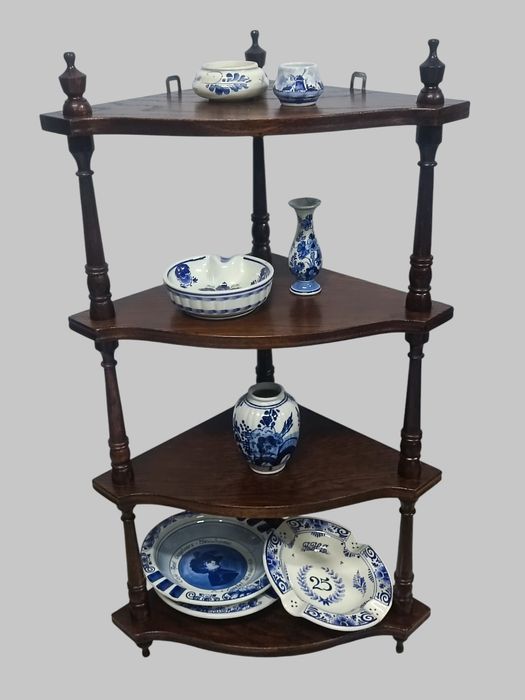 Дубова підвісна етажерка, підвісна кутова поличка