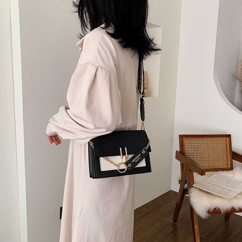 Черно-белая женская сумка из эко кожи клатч сумка-клатч