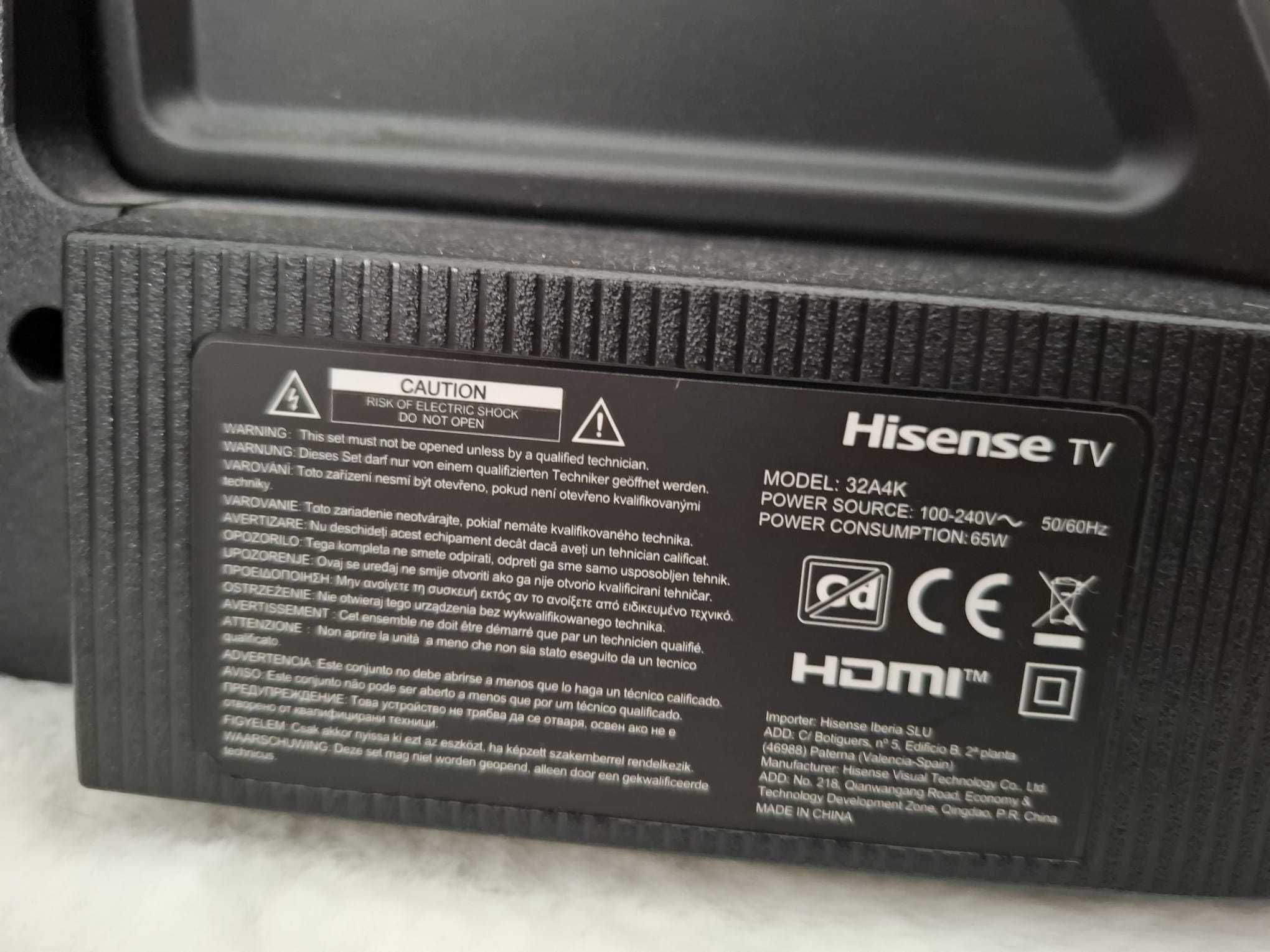 TV HISENSE 32A4K (LED- 32'' - 81 cm - HD Ready - Smart Tv) Sem Suporte