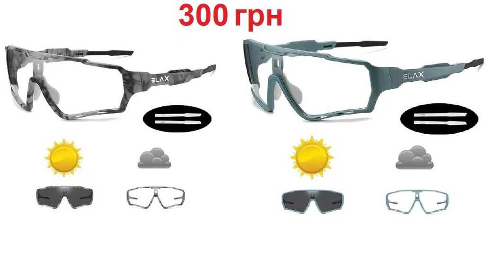 Спортивні сонцезахисні фотохромні окуляри LAMEDA style, RBworld, ELAX