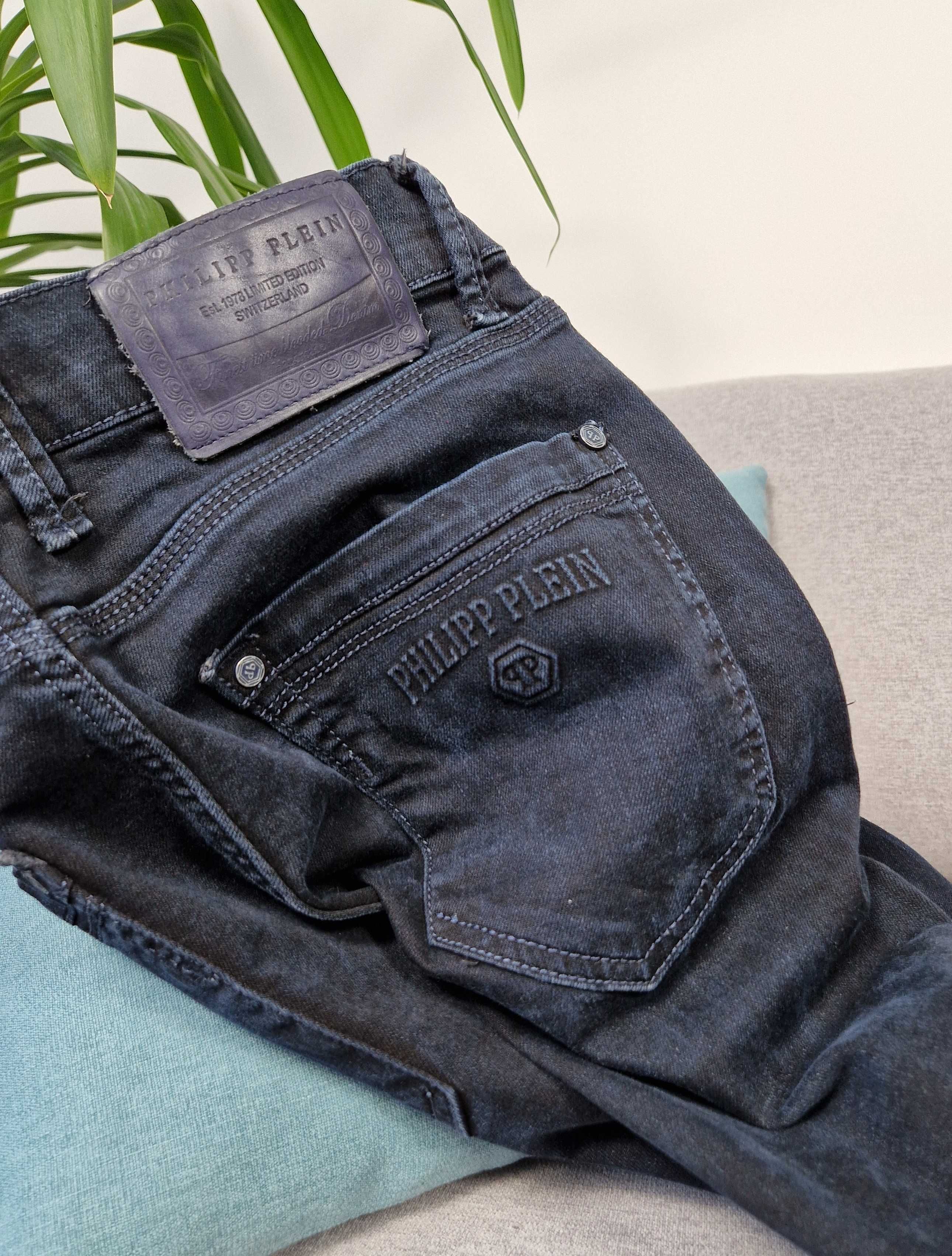 Philipp Plein Men's Denim Jeans Navy spodnie męskie jeansowe 36