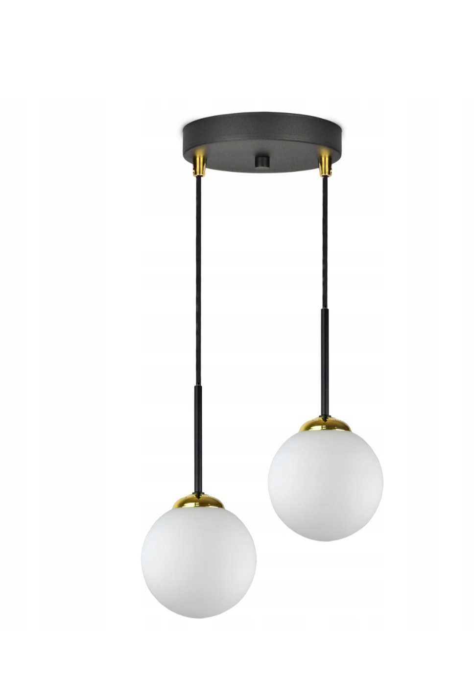 Lampa podwójna wisząca biała złota czarna loft nowoczesna