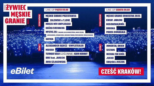 Męskie Granie 2025 Kraków - piątek 08.08.2025- 2 bilety