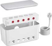 listwa zasilająca z skrzynką 1,5 m 5 gniazd + usb organizer do kabli