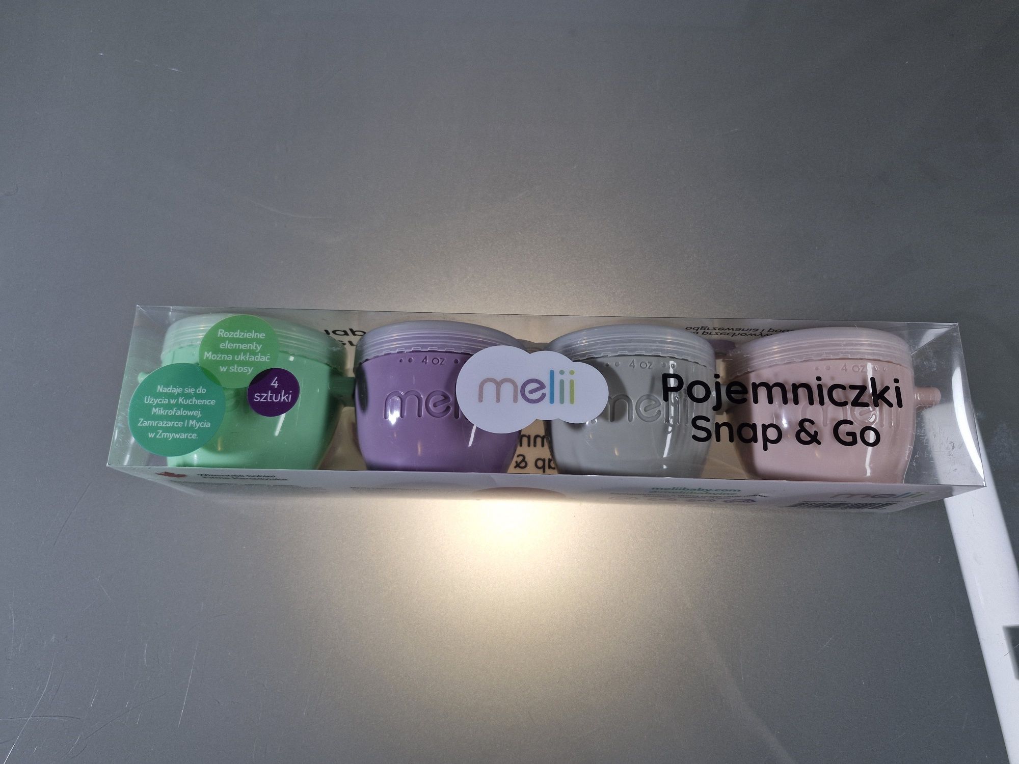 Zestaw Pojemników Kapsuły Snap&Go Melii Kolorowe 4x118 ml