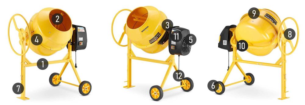 Betoniarka wolnospadowa mieszalnik HIGHER PROFESSIONAL 200L 230V 1500W