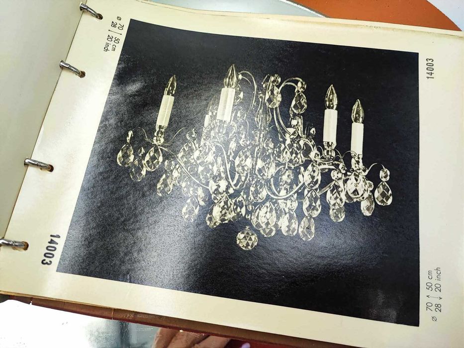 Art deco,katalog lamp,żyrandoli,Bohemia