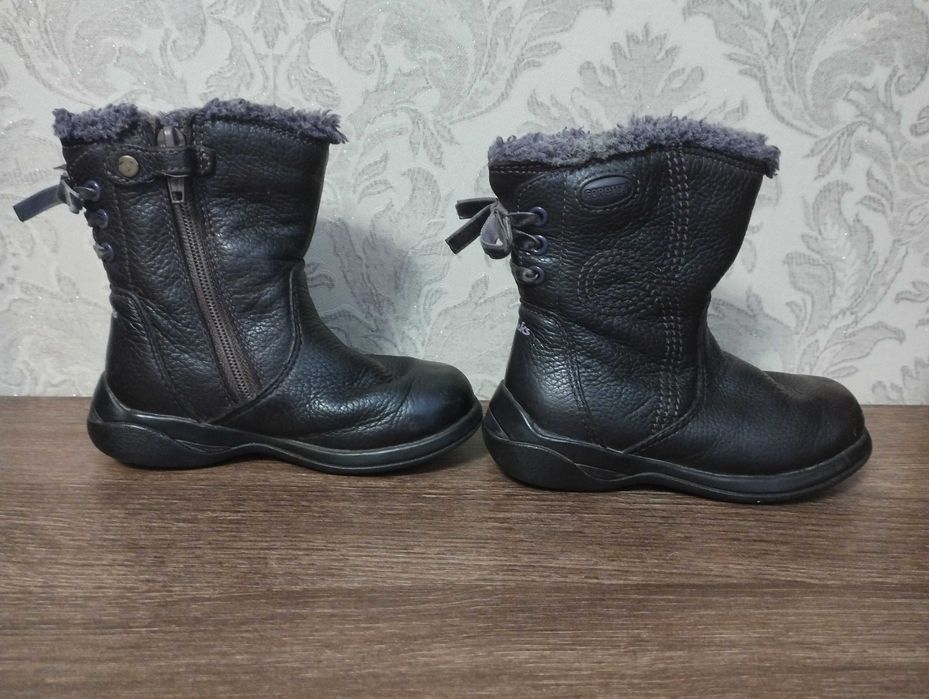 Шкіряні сапоги сапожки демісезонні. Розмір 22-23.  Устілка - 14 см.