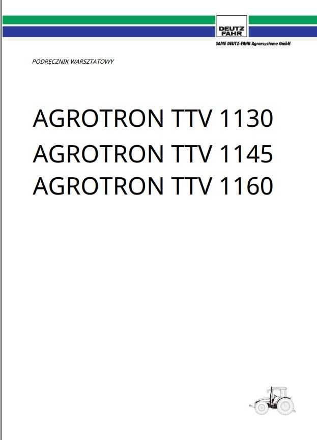 Instrukcja napraw Deutz Agrotron TTV 1130, TTV 1145, TTV 1160 PL