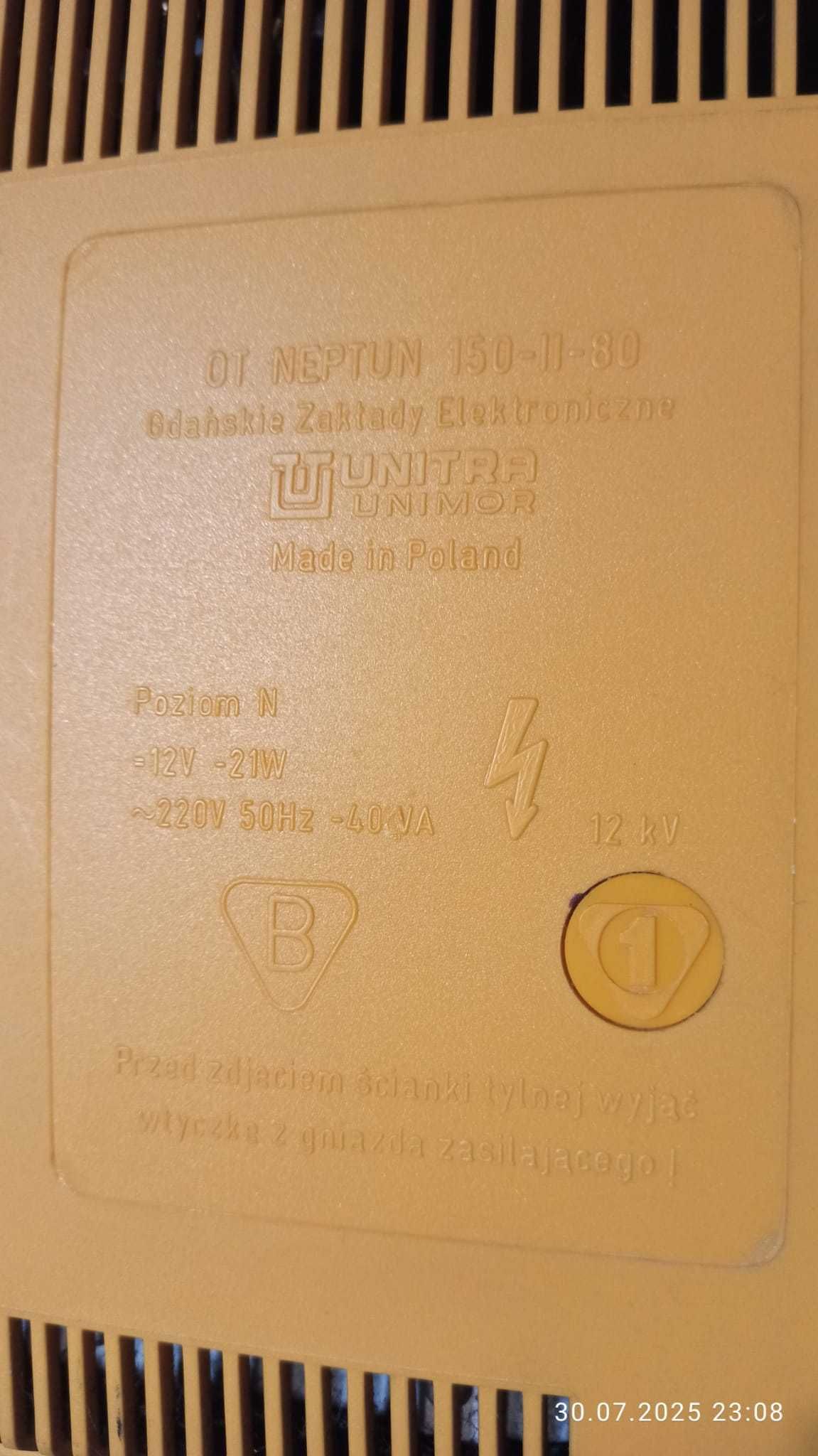 Telewizor retro UNITRA NEPTUN 150-II-80 oryginał kolekcjonerski (PRL)