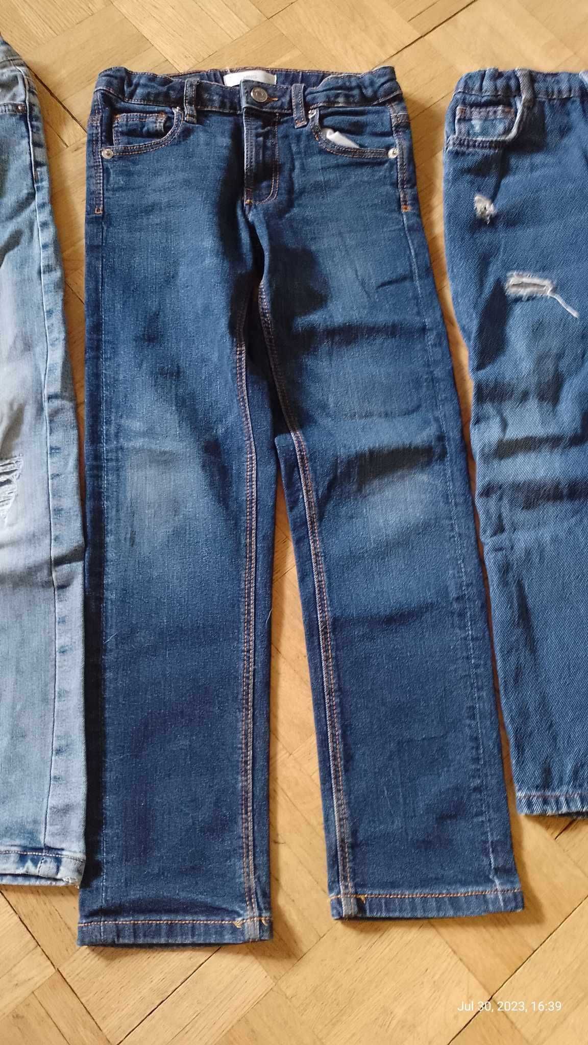 Jeansy rozmiar 128 Zara Mango H&M 5 szt