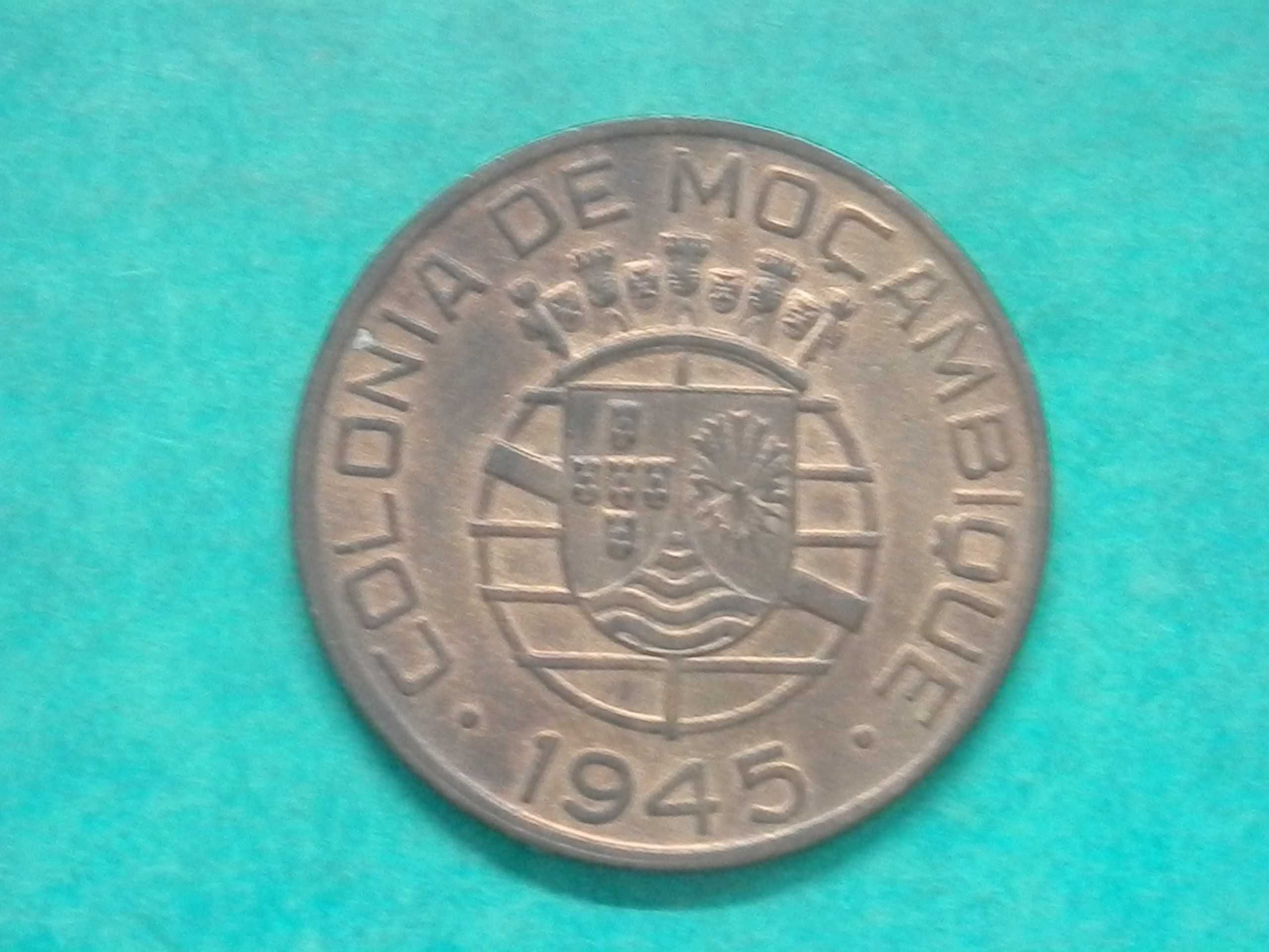 930 - Moçambique: 1 escudo 1945 bronze, por 12,00