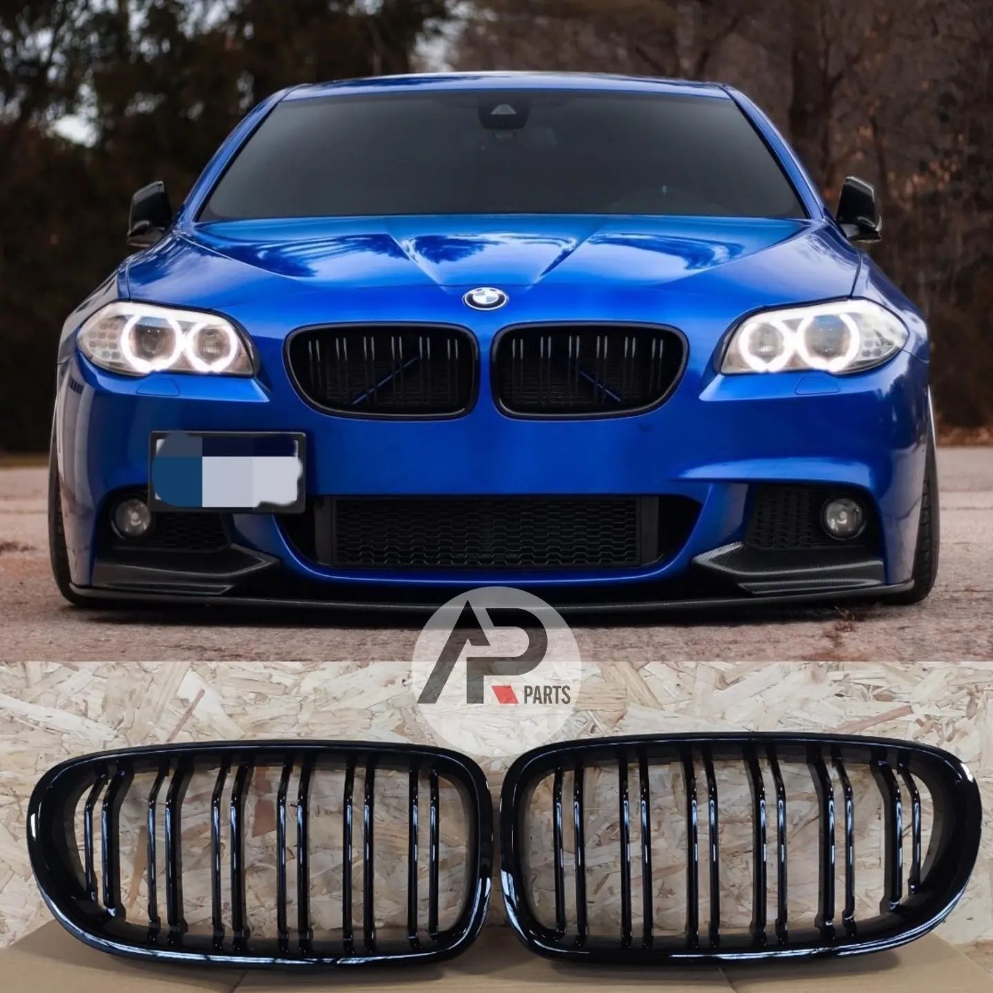 BMW Serie 5 F10 F11 Grelhas duplas Mperformance Preto brilhante