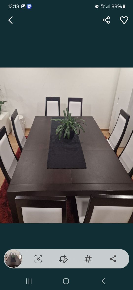 Mesa sala jantar quadrada extensivel