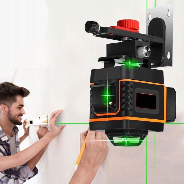 Poziomica LASEROWA 4D płaszczyznowa laser krzyżowy + STATYW GRATIS