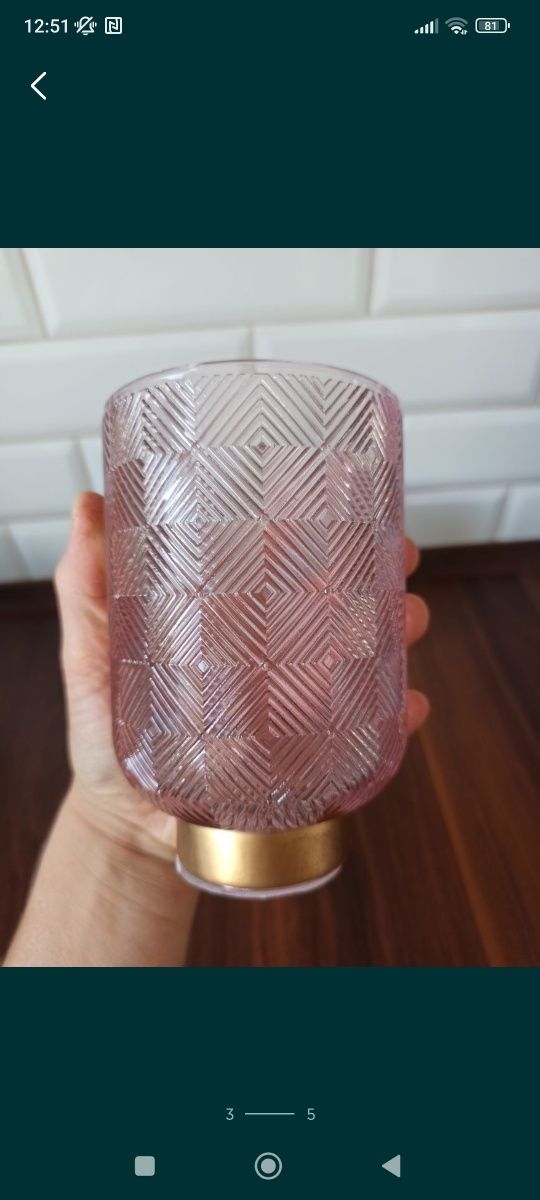 Świecznik szklany ze szkła na tealight wazon ozdobny puchatek nowy