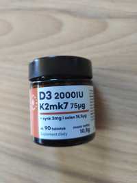 Witamina D3 (2000IU) + K2mk7 + Cynk + Selen 90 szt Aura Herbals