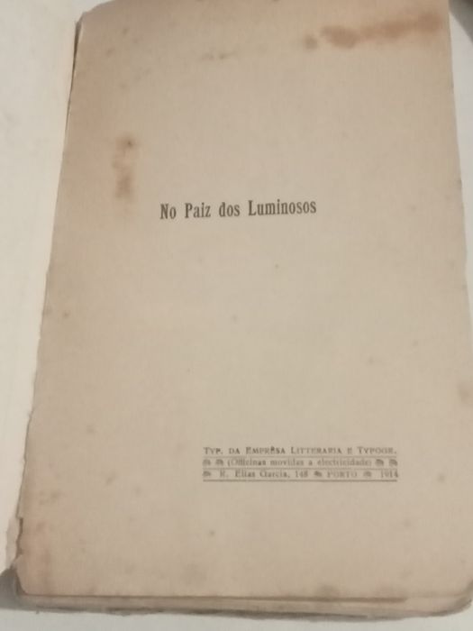 Livro  No Paíz dos Luminosos de 1914