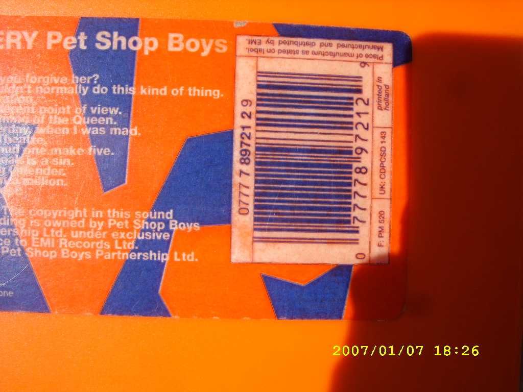 71. Plyta CD; Very Pet Shop Boys; -exclusive , 1993 rok.