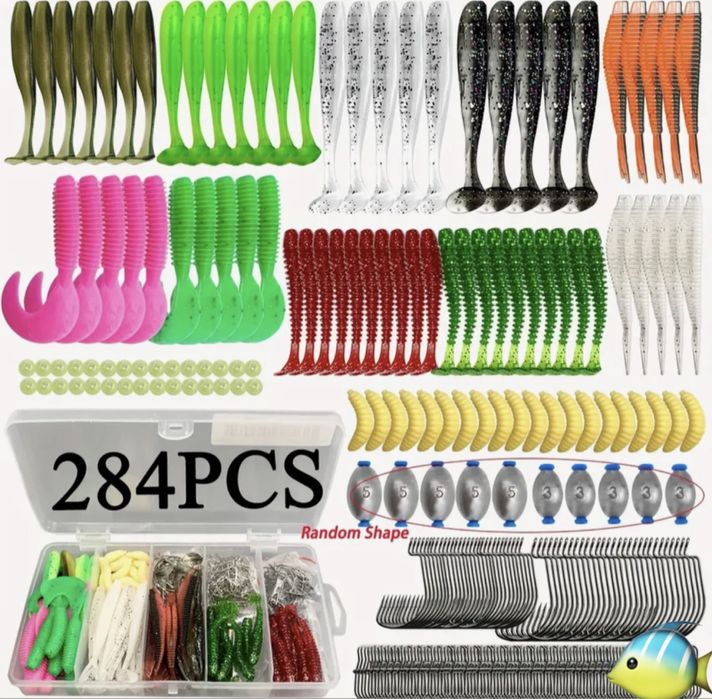 Набор снастей 284 предмета в кейсе набір блешень риболовних приманок