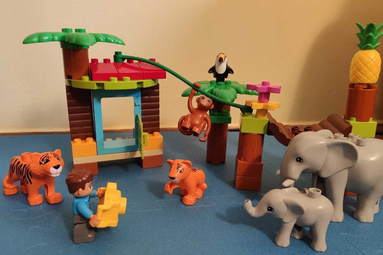 Klocki Lego Duplo Tropikalna wyspa dżungla słonie tygrysy małpy 10906