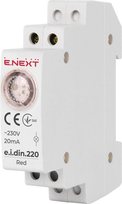 Lampka Sygnalizacyjna Na Szynę Din E.i.din.220 Czerwona Enext