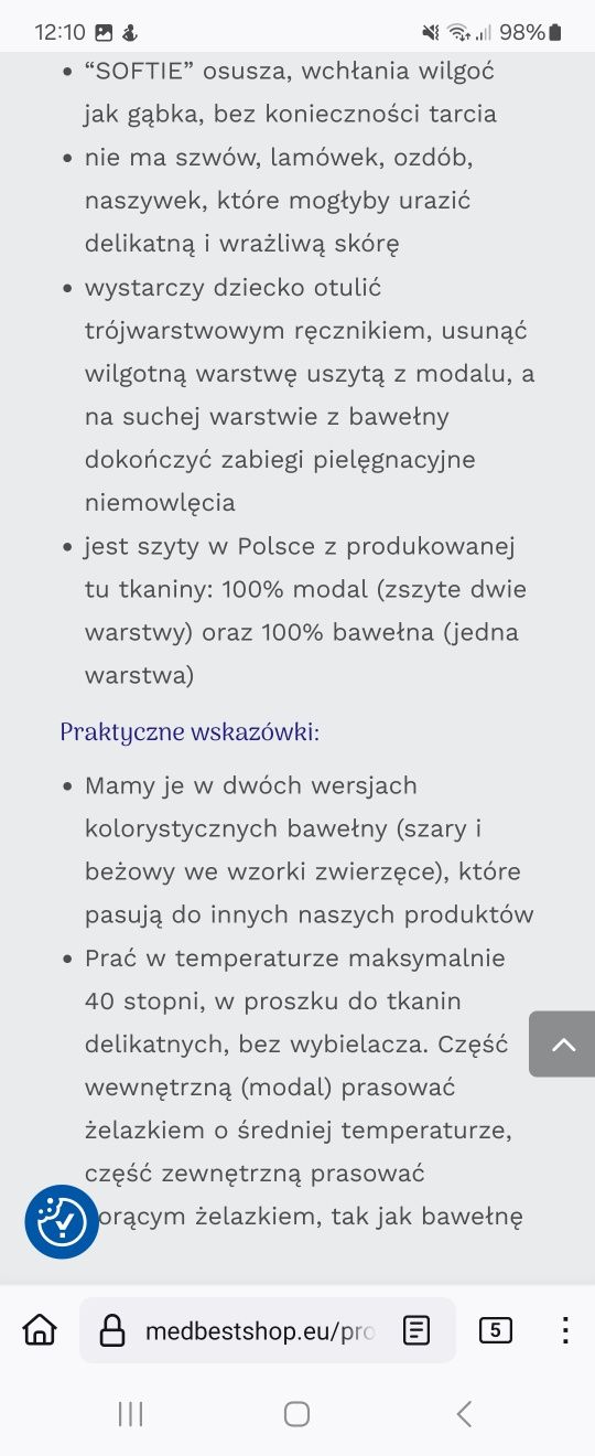 Ręczniki dla noworodka