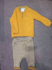 Komplet cienki sweterek plus spodnie Zara 74/80