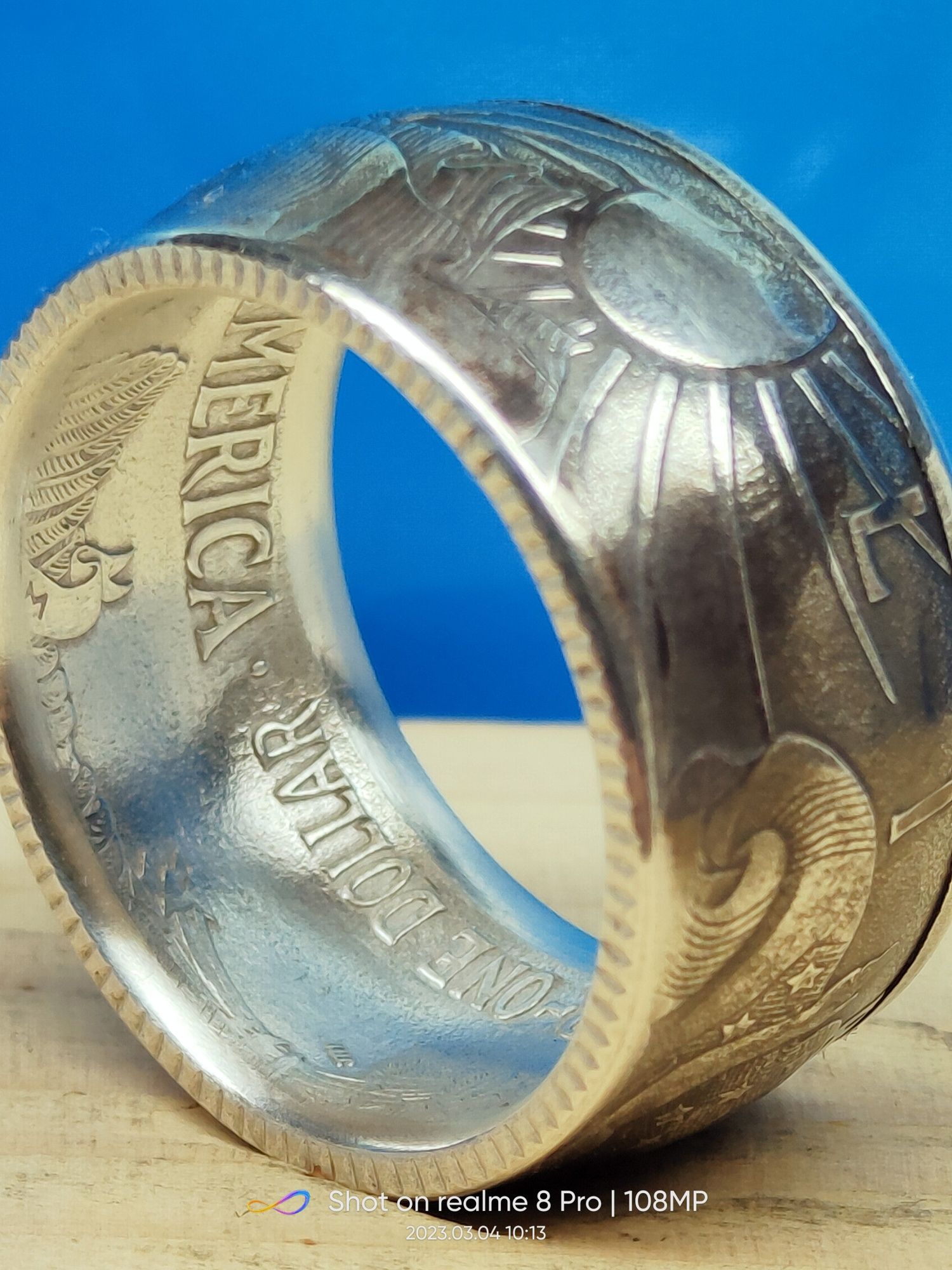 Pierścień srebrny 0.999 1$ liberty