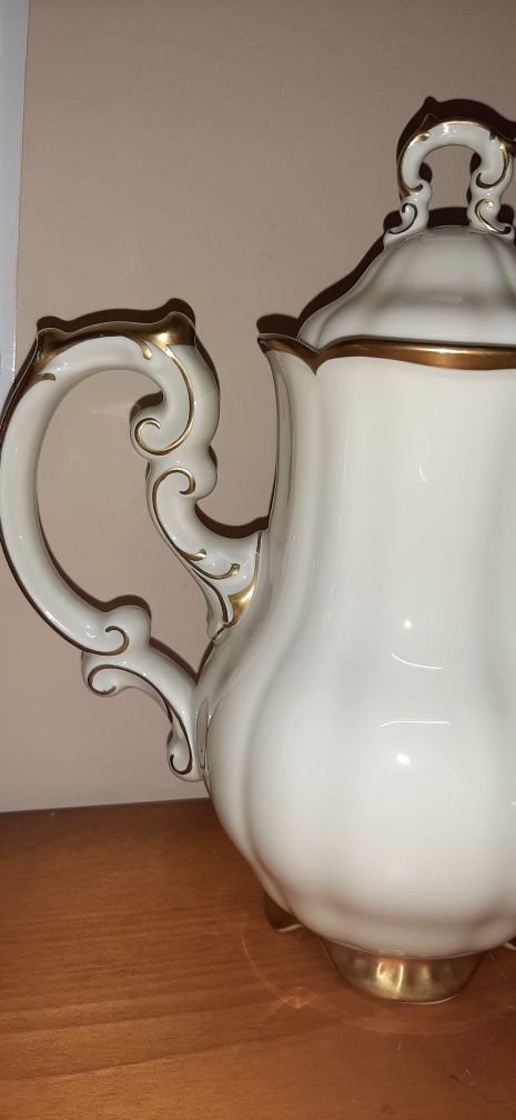Stara porcelana Echt Tuppack Tiefenfurt Parowa   dzbanek ecru